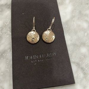 John Hardy silver disc earrings. Photo of front and back.
